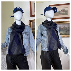 NWT Shalimar 100% Organic Cashmere Scarf Burberry Diamond Design Unisex